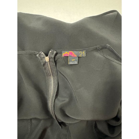 Forever 21 Sz SPBlack Ruffled 100% Silk Tank Top - Picture 5 of 7